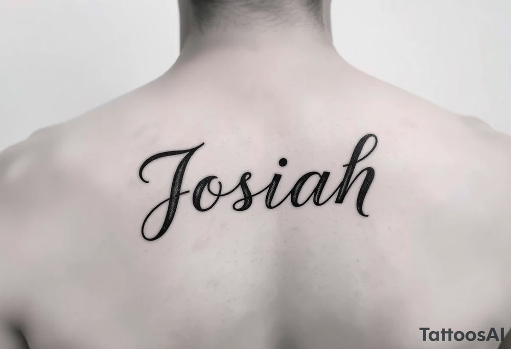 A baby memorial tattoo with the name Josiah tattoo idea