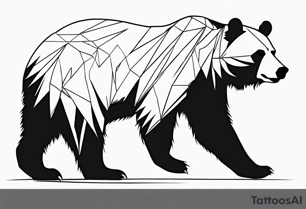 small out line of a bear tattoo idea