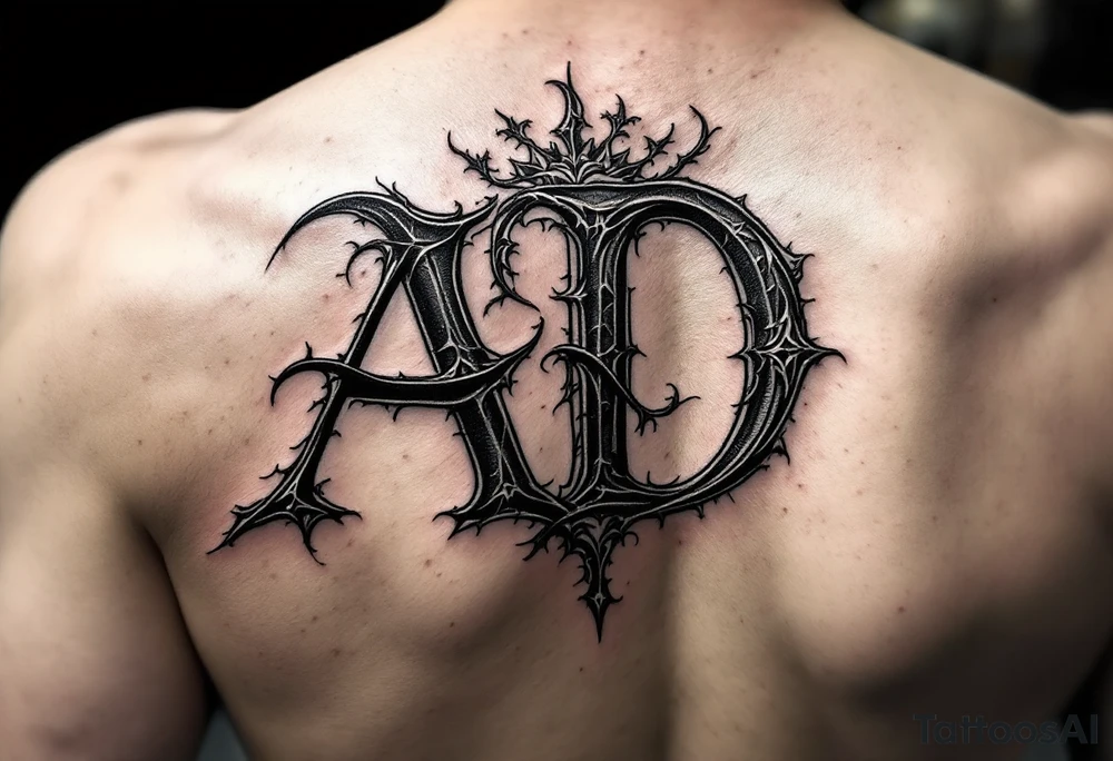 Combination of letters A and D tattoo idea