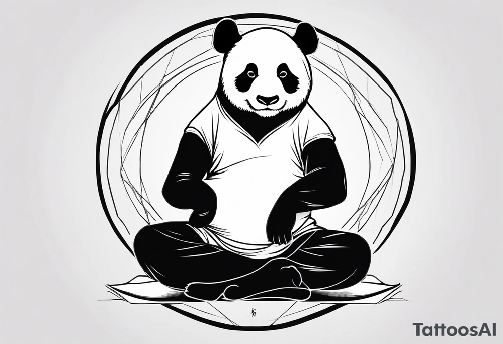 Panda in Yoga Pose tattoo idea