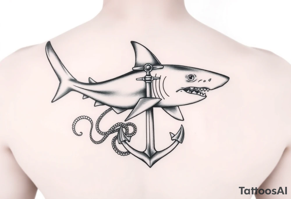 Hammerhead shark,anchor,octopus. tattoo idea