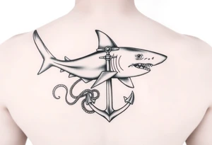 Hammerhead shark,anchor,octopus. tattoo idea