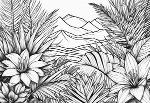 Jungle flowers tattoo idea