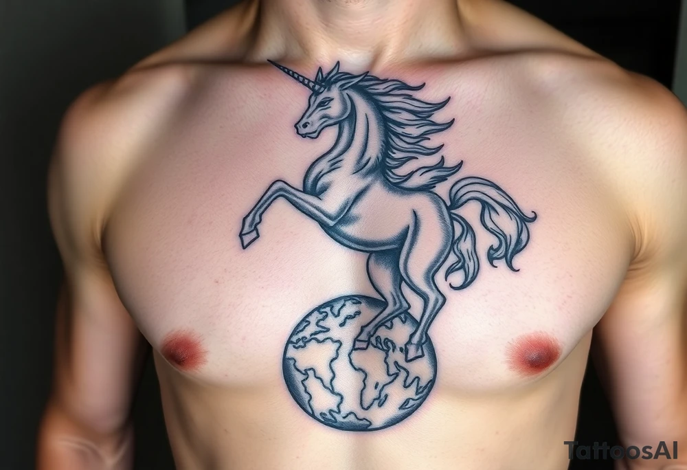 the centaur hovering over the world tattoo idea