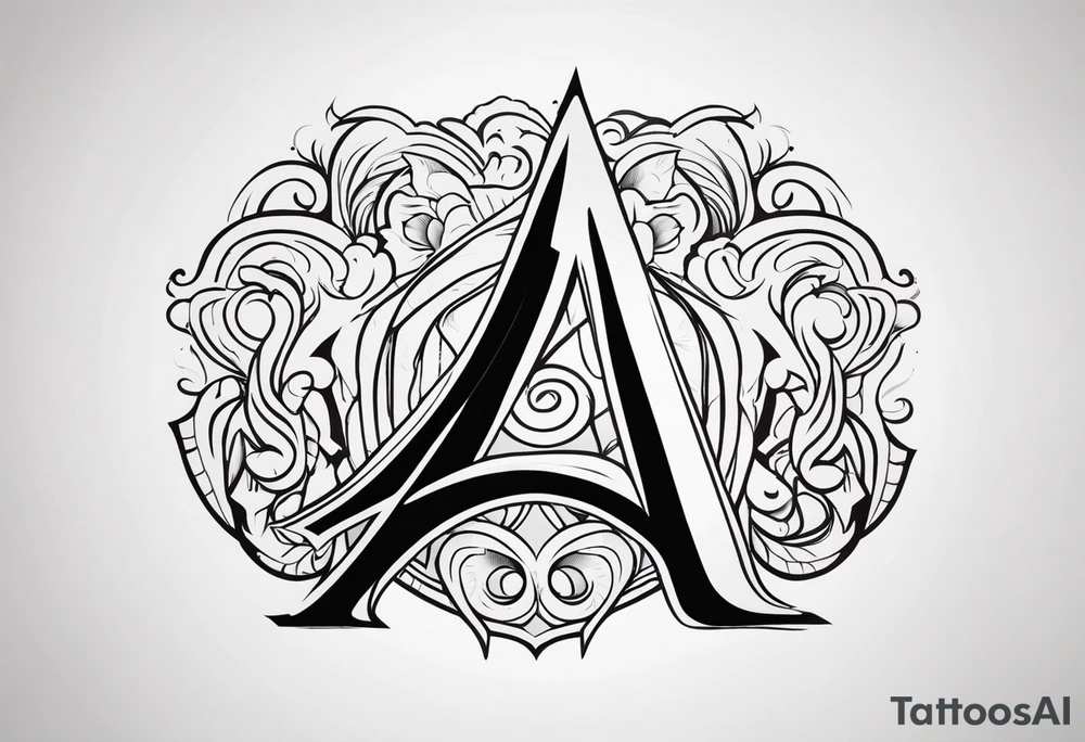 the letters A R tattoo idea