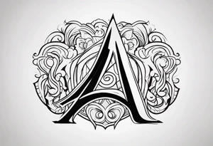 the letters A R tattoo idea