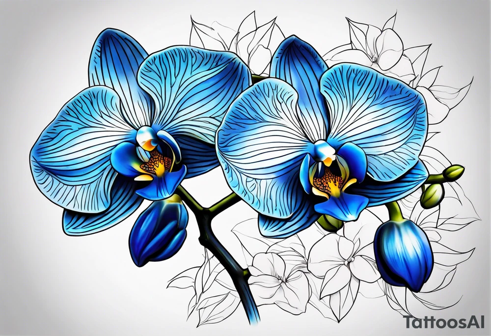 Blue orchid tattoo idea