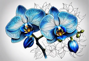 Blue orchid tattoo idea