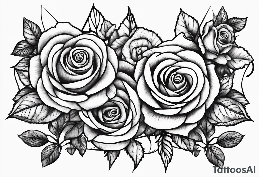 ornaments of roses tattoo idea