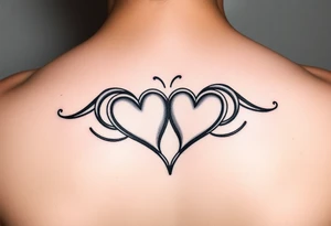 infinity symbol intertwined with two hearts tattoo idea