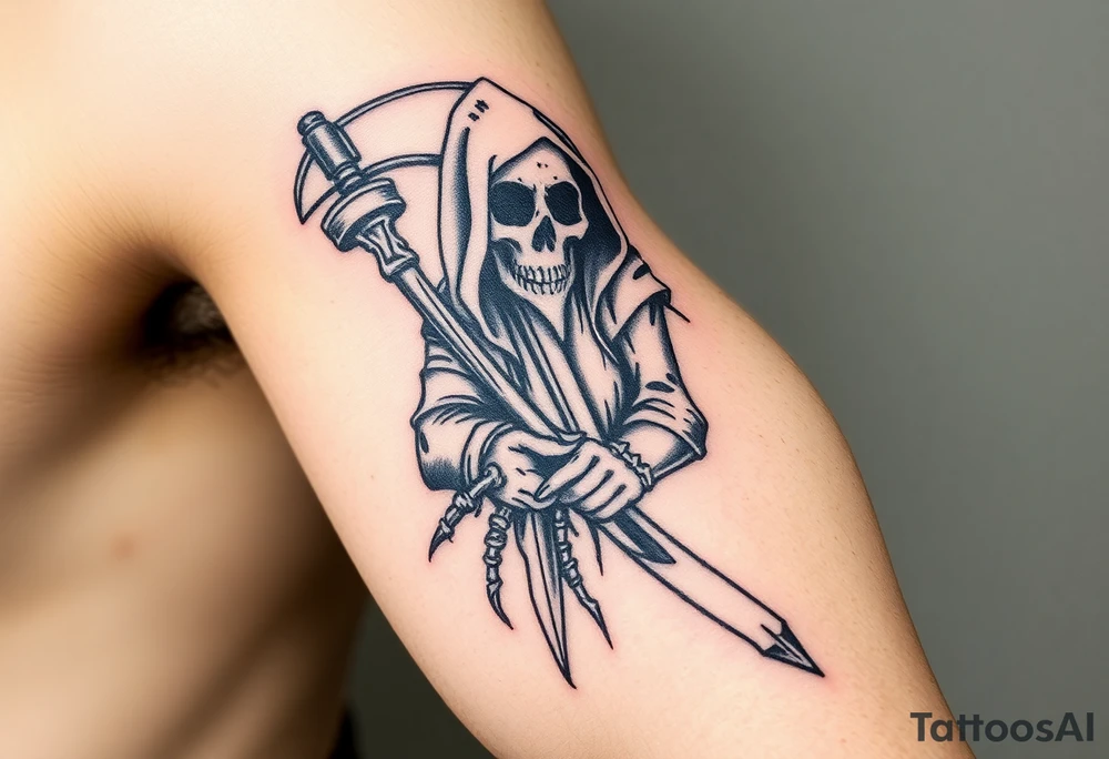 Grim reaper complex with shaving tattoo idea
