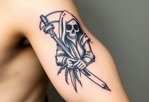 Grim reaper complex with shaving tattoo idea