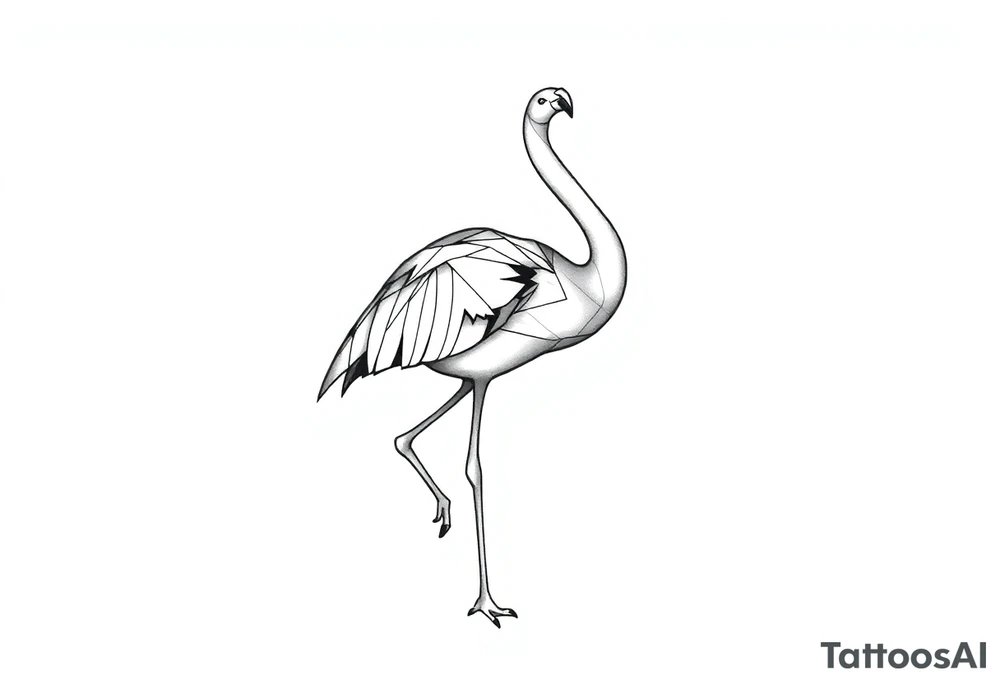 cute flamingo tattoo idea