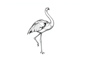 cute flamingo tattoo idea