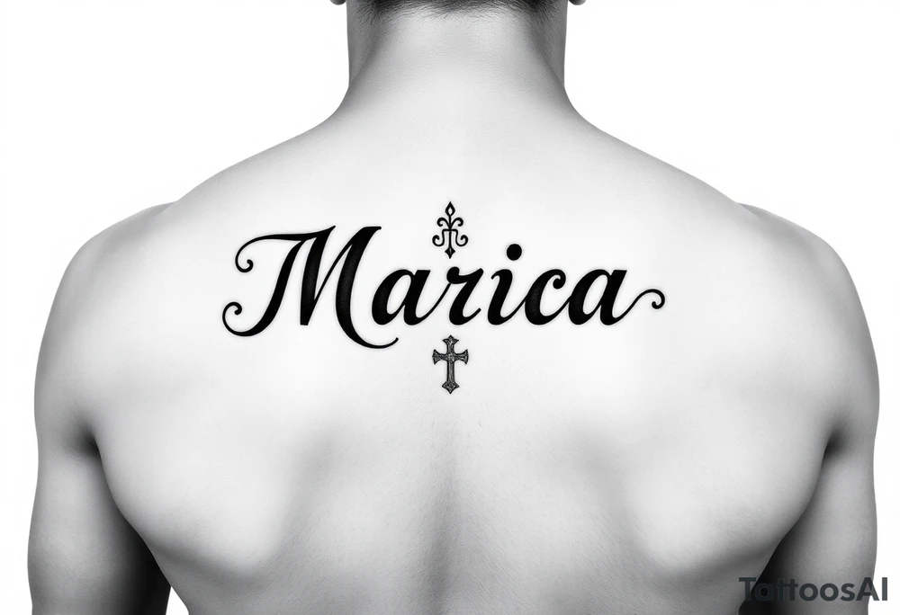 Maria name in astecas symbols tattoo idea