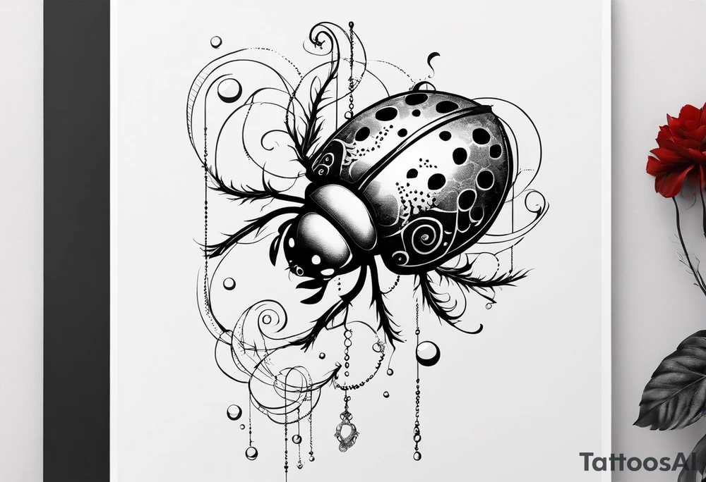 combination of a ladybug, the letter ‘s’, a jellyfish and a swing tattoo idea