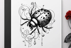 combination of a ladybug, the letter ‘s’, a jellyfish and a swing tattoo idea