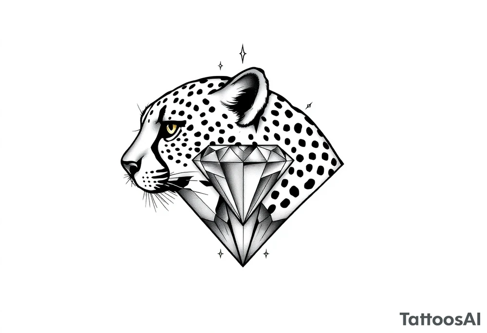 Cheetah, diamond, mississippi, unique tattoo idea