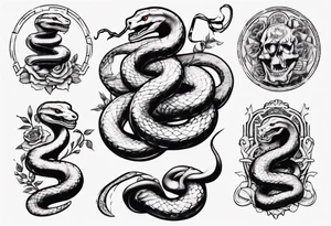 snake choking money tattoo idea