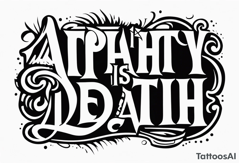 Apathy is death tattoo idea