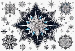 Constellation, leon, snowflake tattoo idea