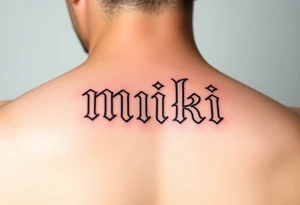 "miki" in tiktok style tattoo idea