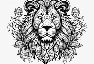 Man tattoo under the sign of a lion tattoo idea