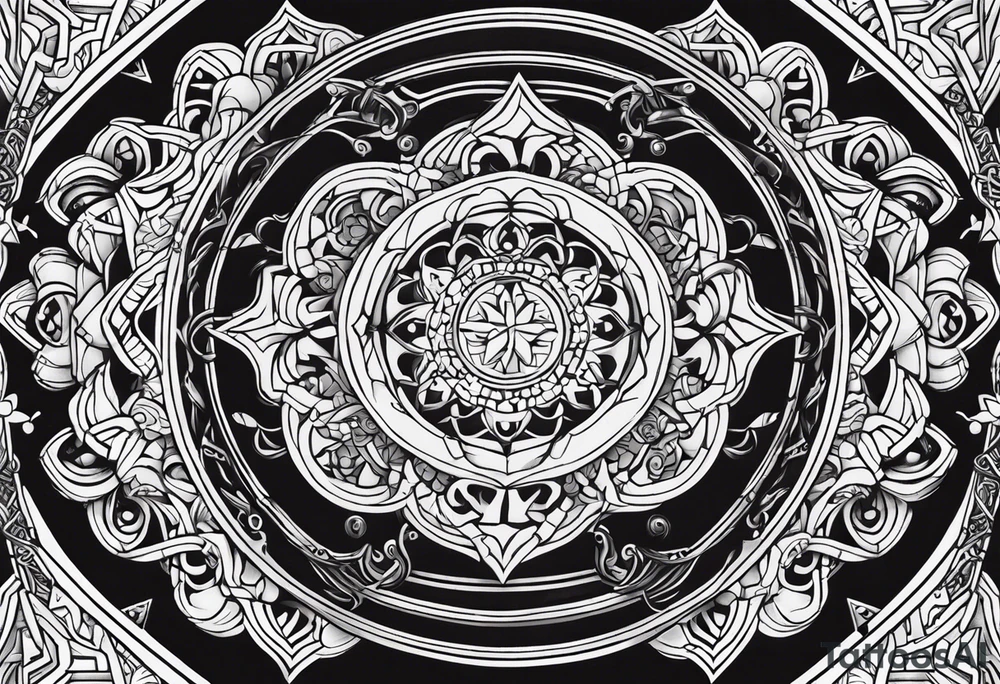 Thin line of a Nordic chain that surrounds the forearm, tattoo idea