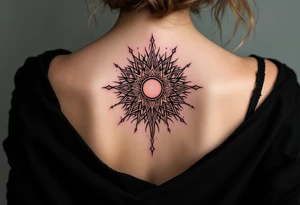 The soft blending of rose gold and black in this Celtic sun creates a feminine and fierce energy. tattoo idea