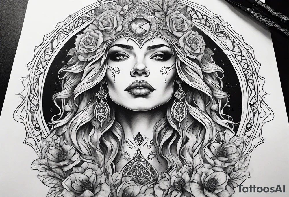 Gothic Mother Earth tattoo idea