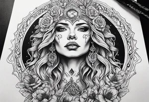 Gothic Mother Earth tattoo idea