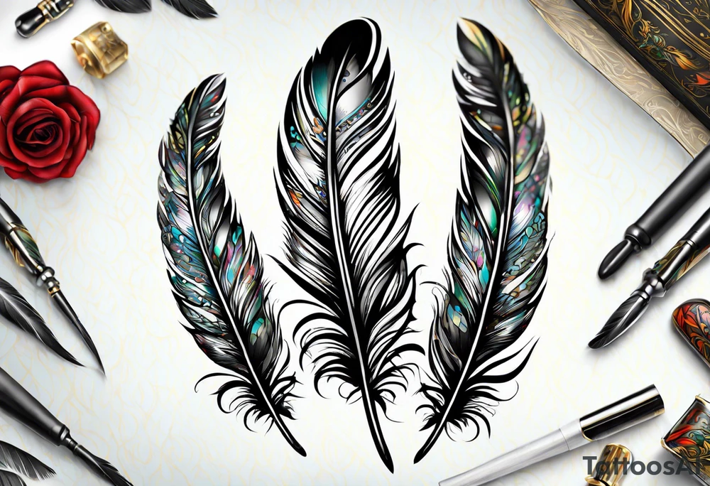 Feather folder over tattoo idea