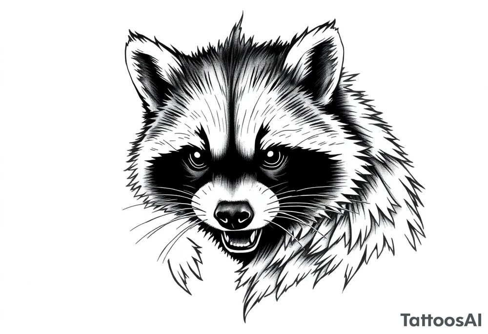 Raccoon dumpster fire tattoo idea