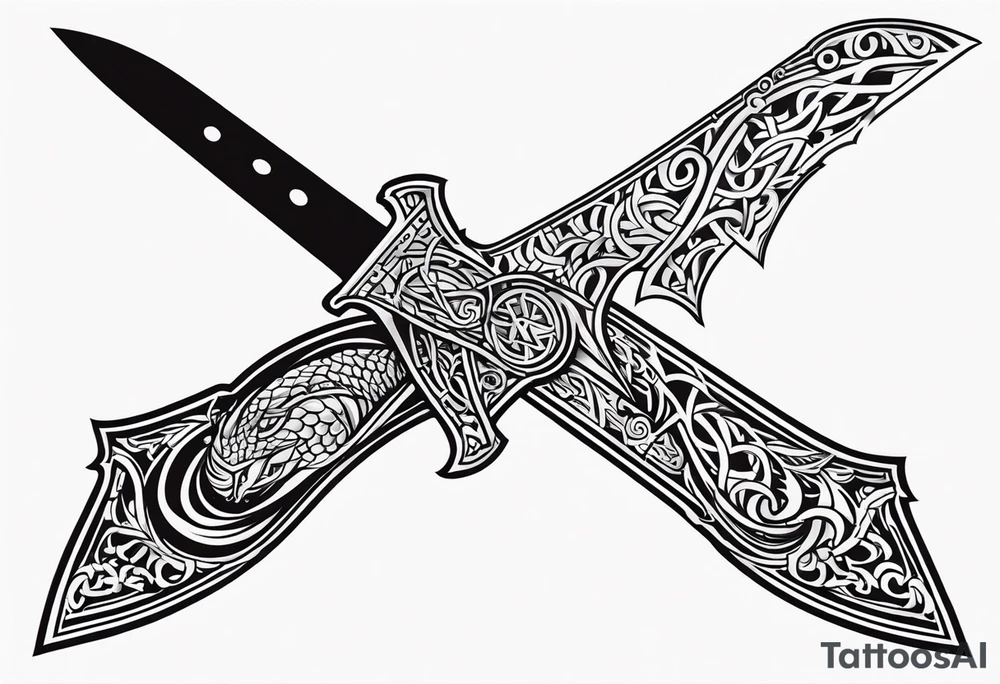 Viking sword Valhalla dragon tattoo idea