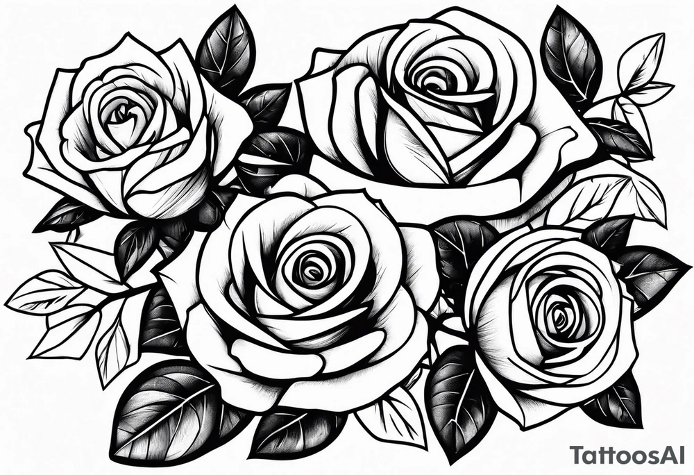 Roses with my children’s names incorporated Kobe Frankie Brooklyn tattoo idea