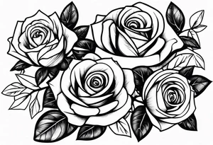 Roses with my children’s names incorporated Kobe Frankie Brooklyn tattoo idea