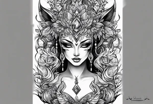 Démon renard tattoo idea