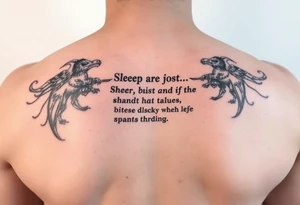 sleep token inspired tattoo with lyrics tattoo idea