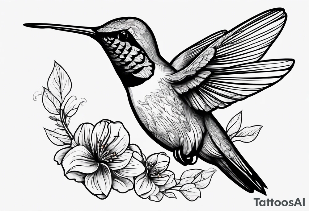 Humming bird silhouette tattoo idea