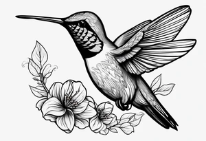 Humming bird silhouette tattoo idea
