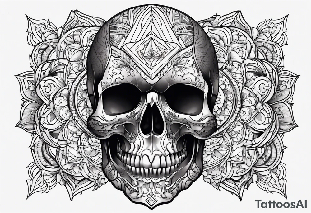 skull head tattoo idea