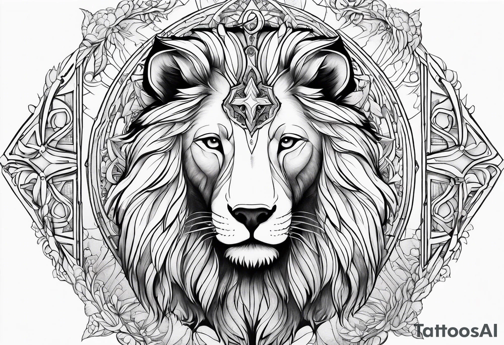Animal cute , celestial, cross, tattoo idea
