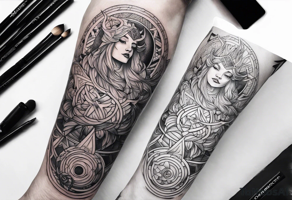 Norse mythology sleeve tattoo idea