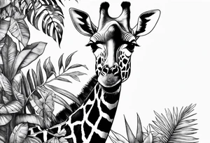 jungle giraffe tattoo idea