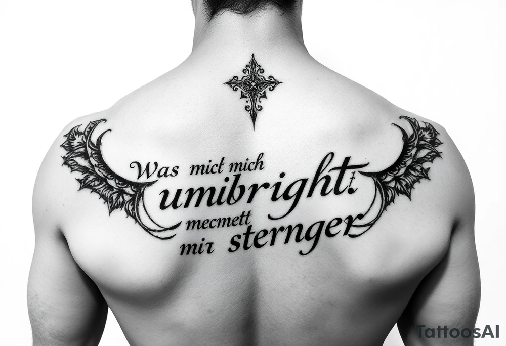 was mich nicht umbringt macht mich stärker back tatto tattoo idea