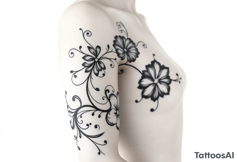 Лилии и размытые линии tattoo idea