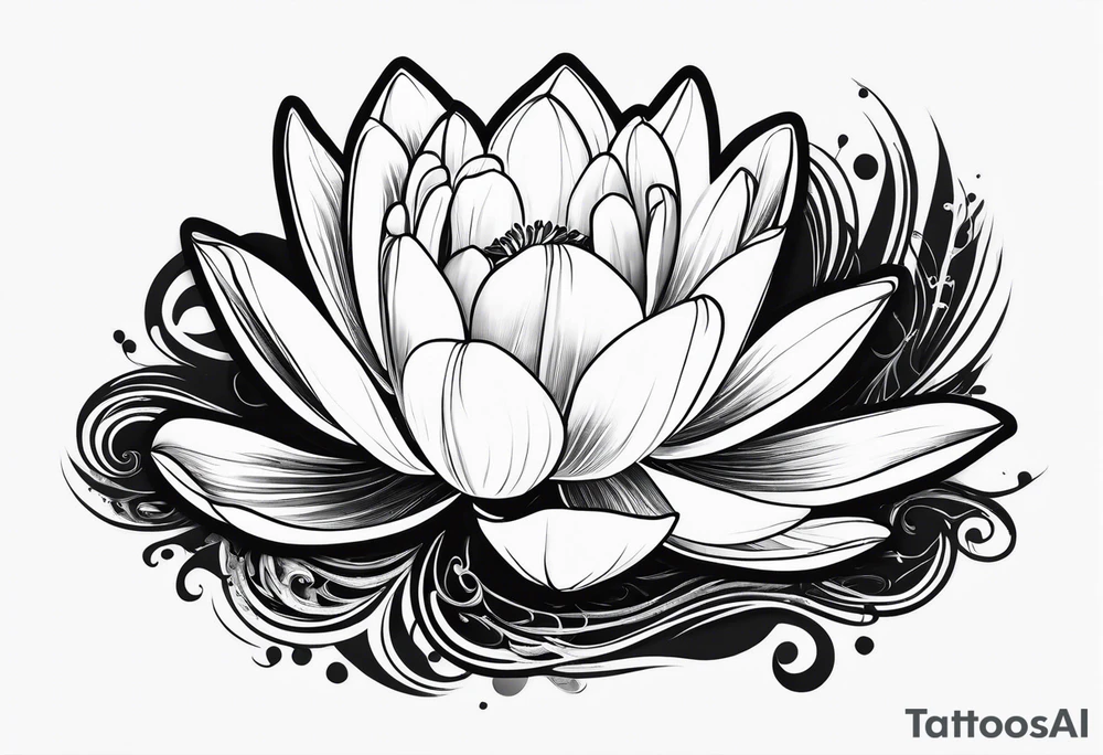 One water lily and one tulip blossom tattoo idea One water lily and one tulip blossom tattoo idea