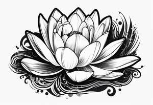 One water lily and one tulip blossom tattoo idea