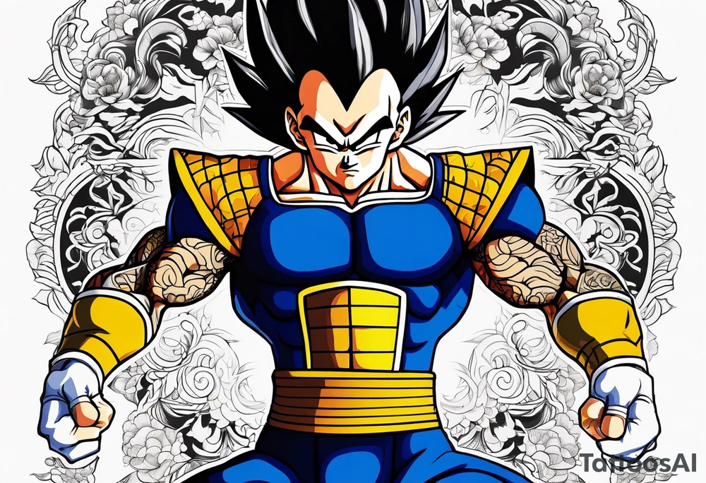 Vegeta wearing his badman tattoo tattoo idea
