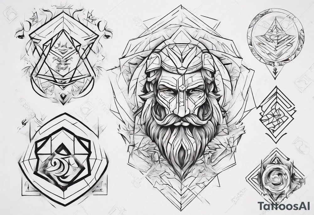 dad and son contour tattoo idea